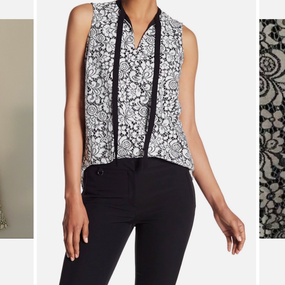 Adrianna Papell Sleeveless Lace Blouse